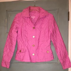 Pink Lilly Pulitzer quilted spring coat